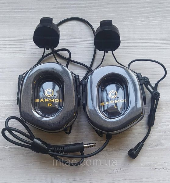 Активные наушники тактические олива с микрофоном на шлем Earmor M32H MOD3 Helmet Version | Ranger Green 4548 фото