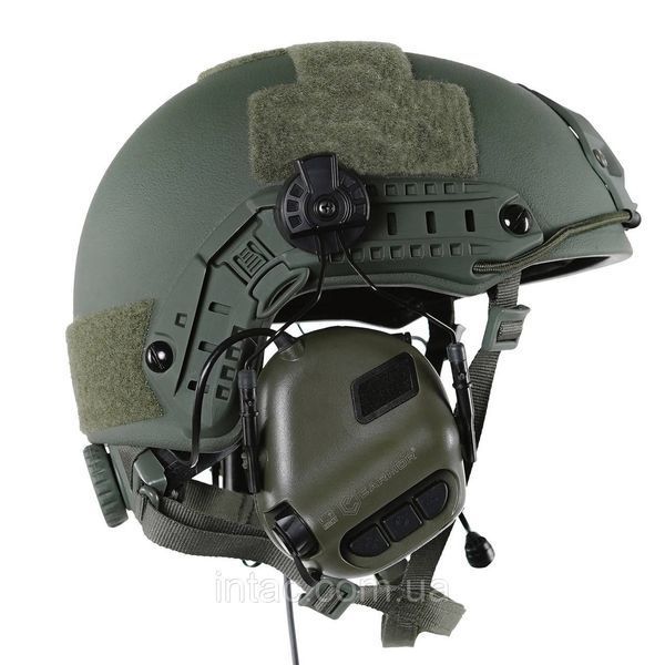 Активные наушники тактические олива с микрофоном на шлем Earmor M32H MOD3 Helmet Version | Ranger Green 4548 фото