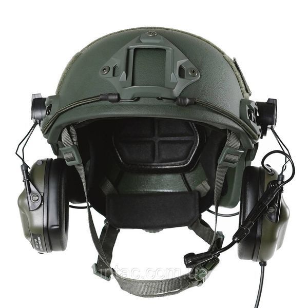 Активные наушники тактические олива с микрофоном на шлем Earmor M32H MOD3 Helmet Version | Ranger Green 4548 фото