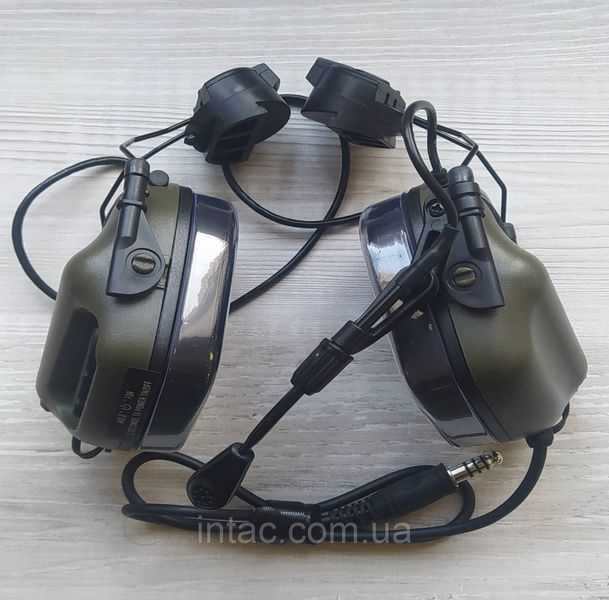 Активные наушники тактические олива с микрофоном на шлем Earmor M32H MOD3 Helmet Version | Ranger Green 4548 фото