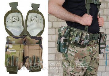 Підсумок гранатний подвійний (MOLLE, підсумок для гранат на розгрузку, жилет, РПС) Мультикам 9388 фото