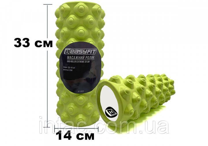 Масажний ролик EasyFit Grid Roller Extreme 33 см 5139 фото