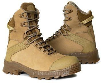 Берцы на мембране тактичны койот (беж). Берцы военные влагостойкие прошиты. Обувь армейская нубук ВСУ 46 7091 фото