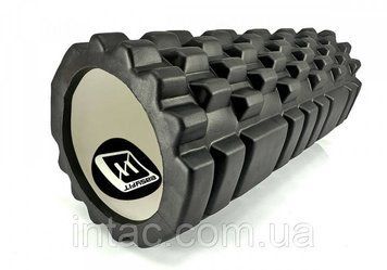 Масажний ролик EasyFit Grid Roller 33 см Чорний 5113 фото