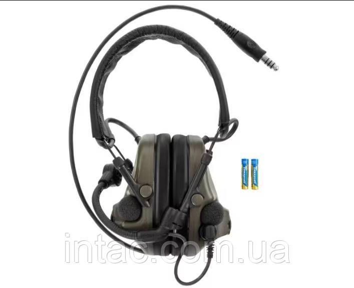 Активні навушники Peltor ComTac XPI з мікрофоном гусяча шия - Green 0812 фото