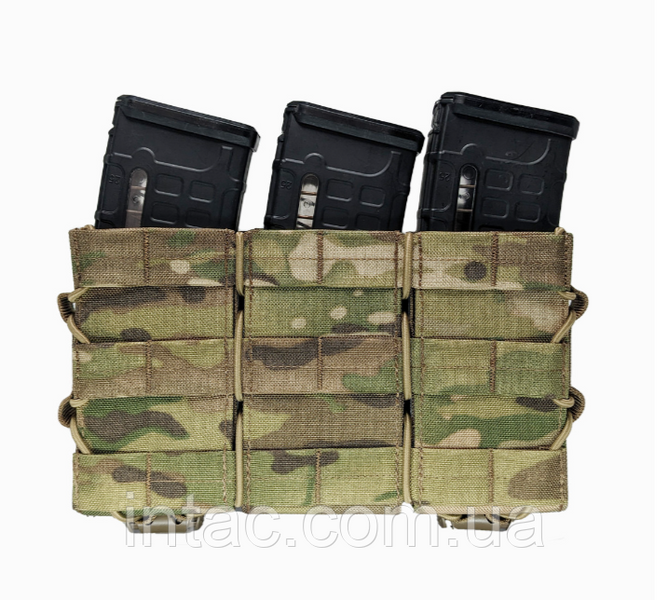 Открытый тройной подсумок под магазины AK/AR CORDURA 1000D Мультикам 0421 фото