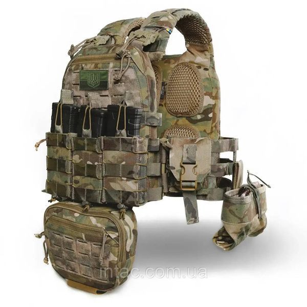 Плитоноска бронежилет Мультикам/multicam Аптечка с быстрым сбросом MOLLE 7 подсумков + боковая защита 0240 фото