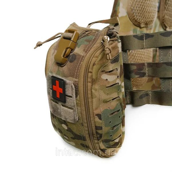 Плитоноска бронежилет Мультикам/multicam Аптечка с быстрым сбросом MOLLE 7 подсумков + боковая защита 0240 фото