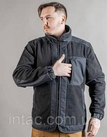 Куртка демисезонная тактическая флисовая черная L 3752 фото