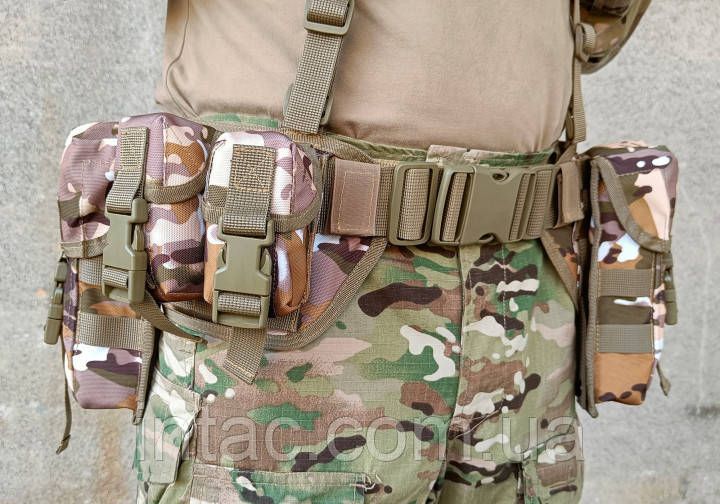 Розвантажувальний пояс тактичний (РПС) з комплектом підсумків (5 шт) Palianytsia Advanced Мультикам степовий 9441 фото