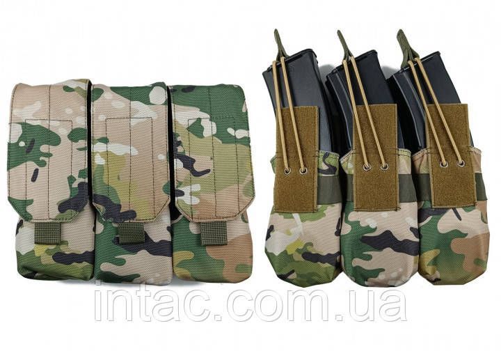 Подсумок под 6 магазинов АК/РПК тройной (MOLLE, подсумок на разгрузку, жилет, РПС) Multicam 1681 фото