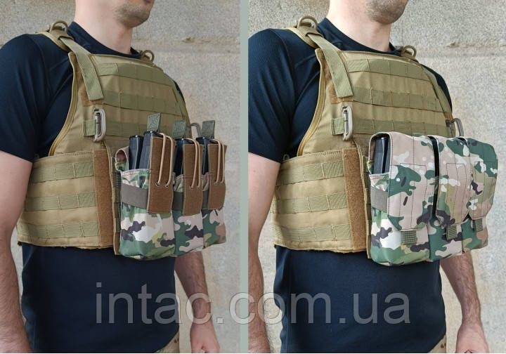 Подсумок под 6 магазинов АК/РПК тройной (MOLLE, подсумок на разгрузку, жилет, РПС) Multicam 1681 фото
