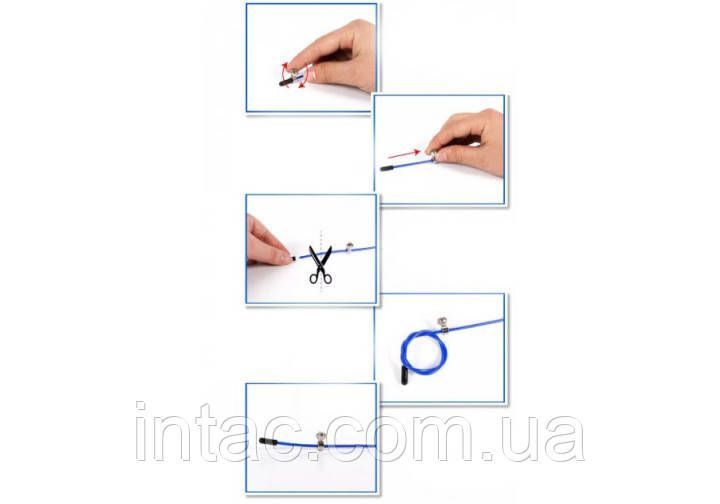 Скоростная скакалка EasyFit Speed Cable Rope 3 м со стальным тросом черная 1472 фото