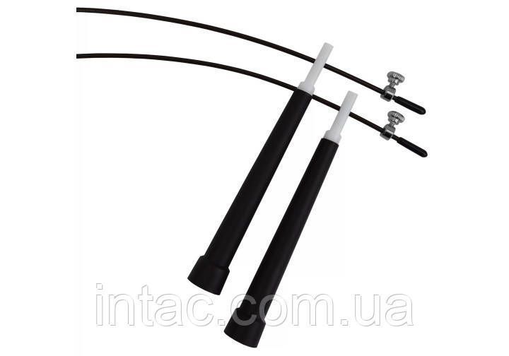 Скоростная скакалка EasyFit Speed Cable Rope 3 м со стальным тросом черная 1472 фото
