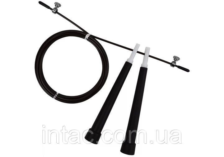Скоростная скакалка EasyFit Speed Cable Rope 3 м со стальным тросом черная 1472 фото