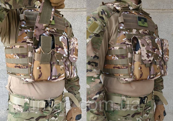 Підсумок під 6 магазінів АК/РПК потрійний (MOLLE, підсумок на розгрузку, жилет, РПС) Multicam Arid 1681 фото