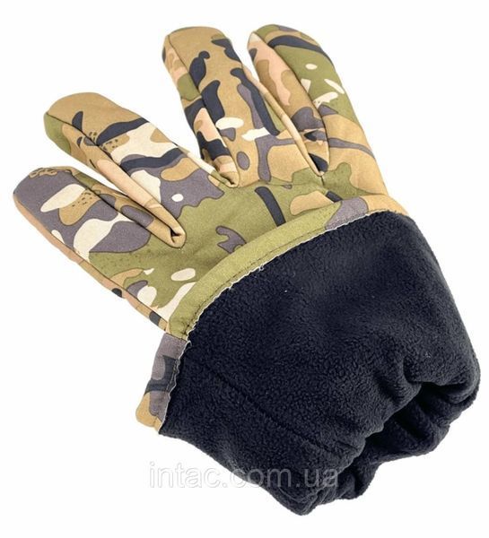 Водоотталкивающие ветрозащитные зимние Softshell тактические на флисе перчатки Мультикам XXL 0992 фото