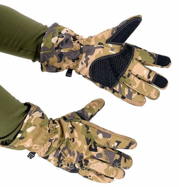 Водоотталкивающие ветрозащитные зимние Softshell тактические на флисе перчатки Мультикам XXL 0992 фото
